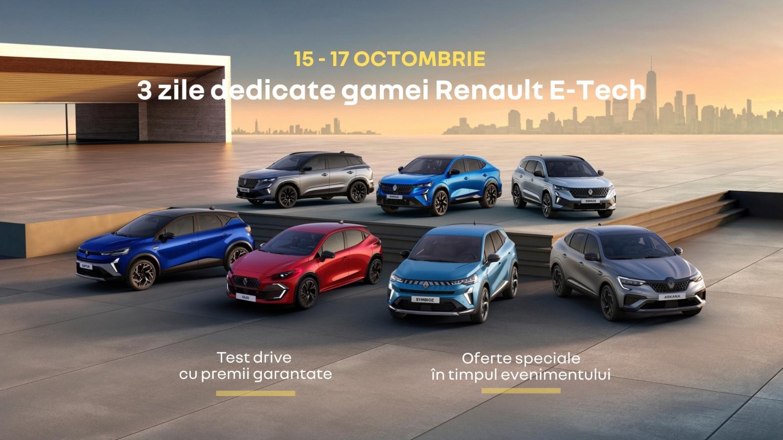 3 zile dedicate gamei Renault E-Tech: test drive cu premii garantate și oferte speciale.